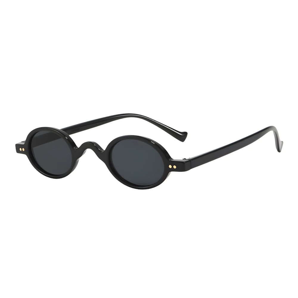 Rectangular acetate sunglasses with black frame and black lenses, side angle — HARO Beaulieu Kérylos