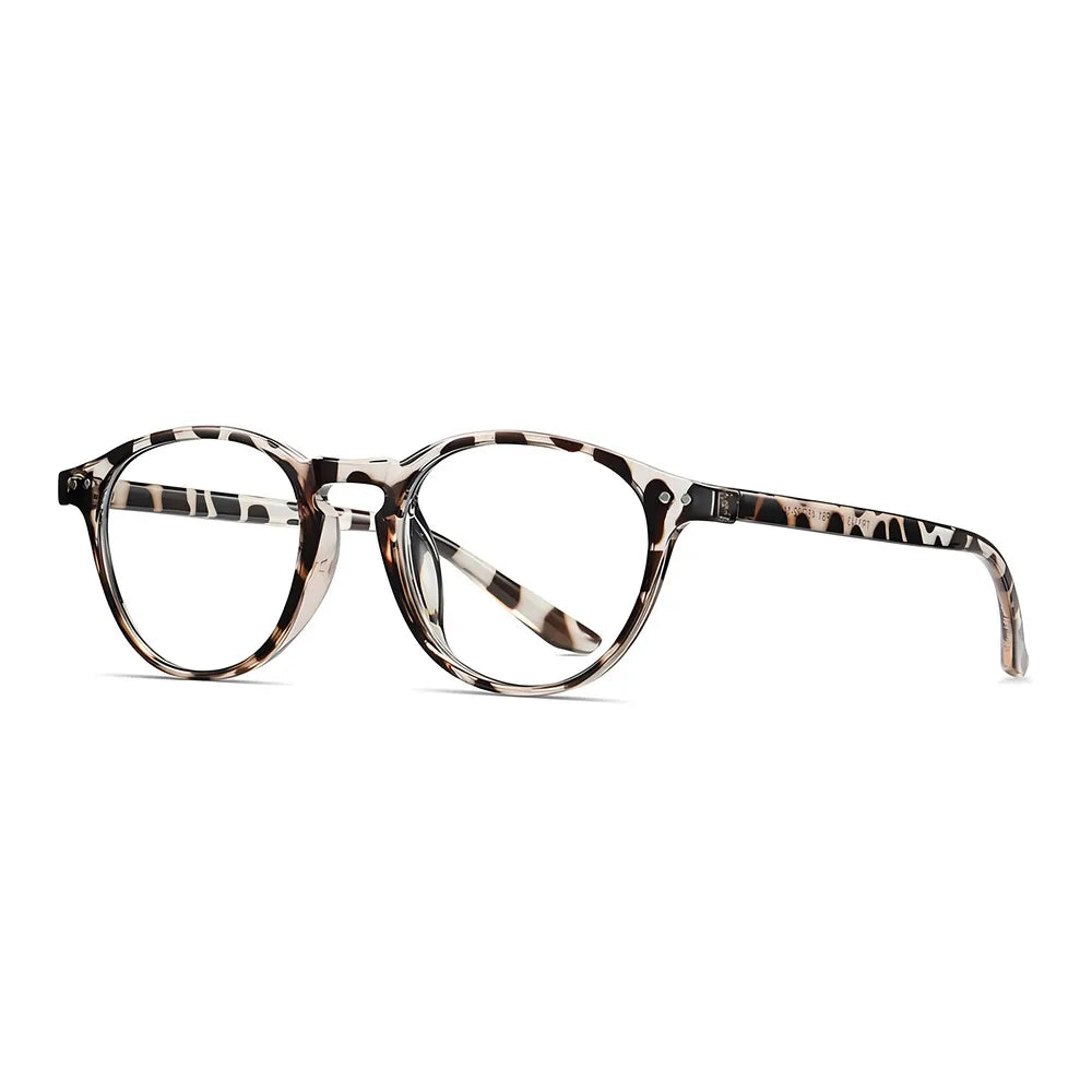 Rectangular blue-light glasses with tortoise black/white frame, side angle — HARO Chamonix Mont Blanc