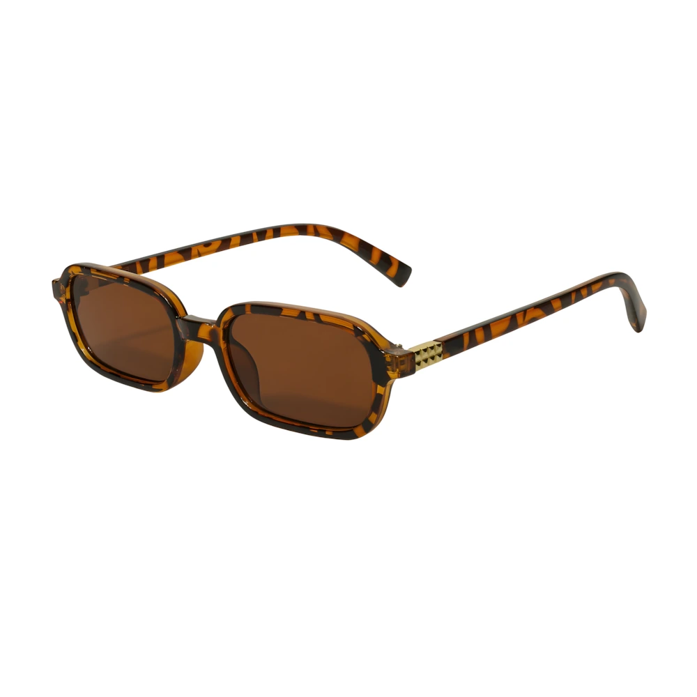 Rectangular acetate sunglasses with tortoise frame and brown lenses, side angle — HARO Amalfi Sails