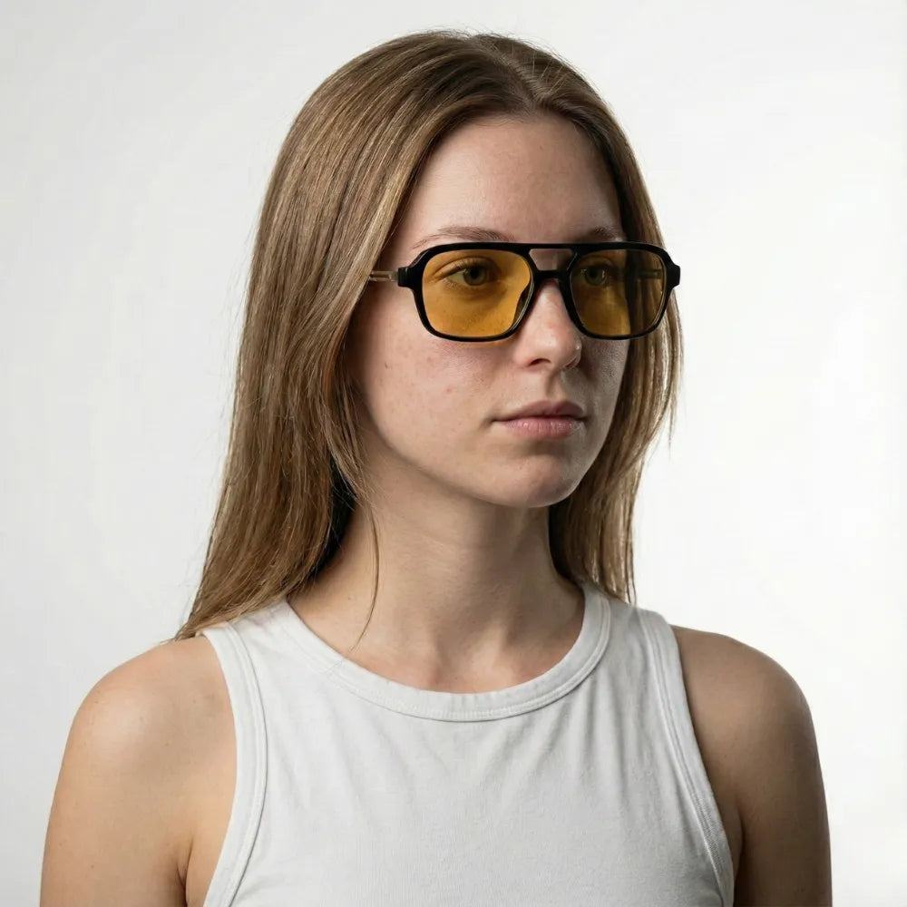 Saint-Tropez Pampelonne square aviator acetate sunglasses by HARO Eyewear